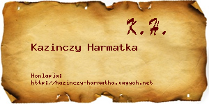 Kazinczy Harmatka névjegykártya